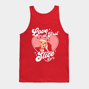 Love at First Slice - Pizza Lover - Funny Valentine's Day Tank Top